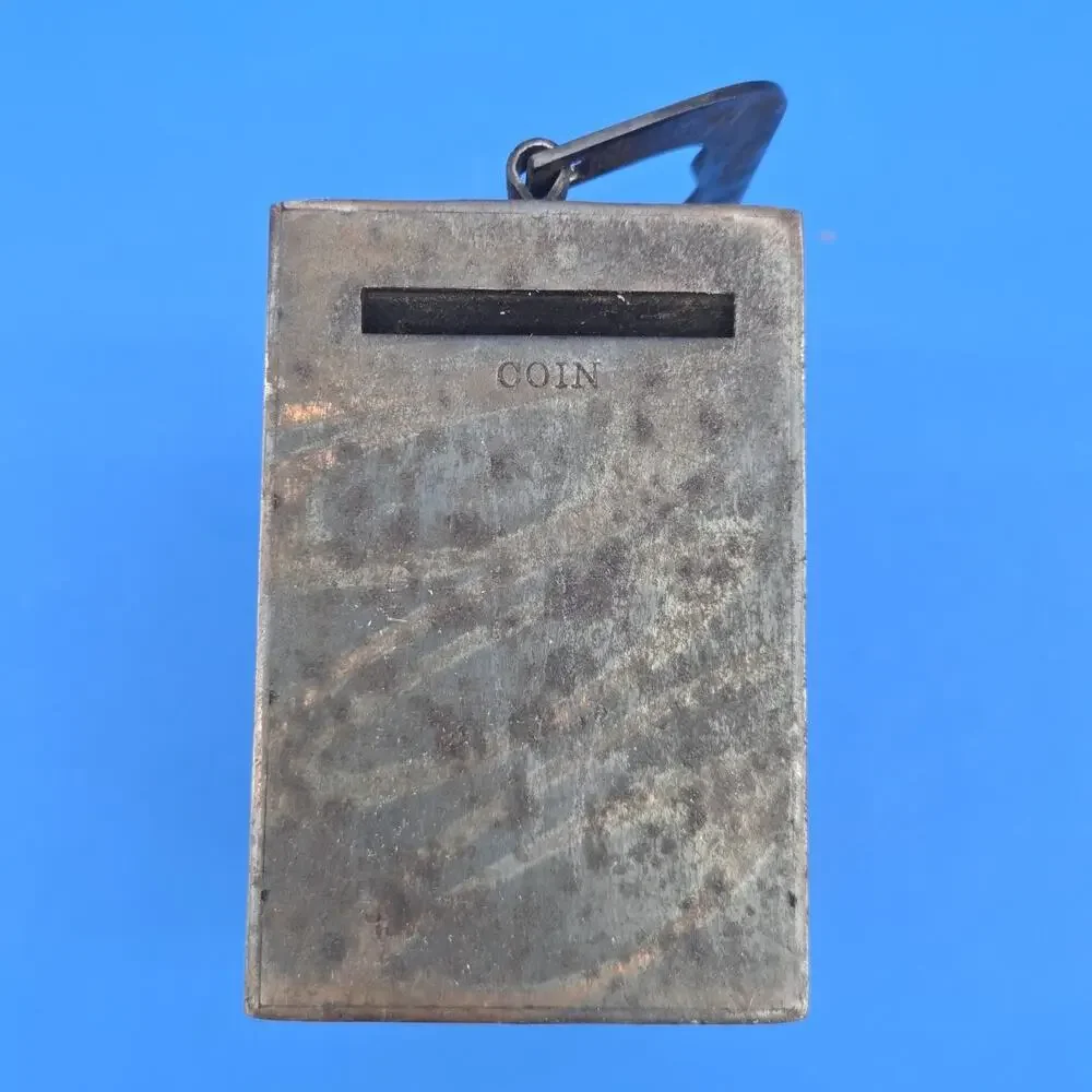 Antique W.F. Burns Coin/Paper Savings Bank - No Key